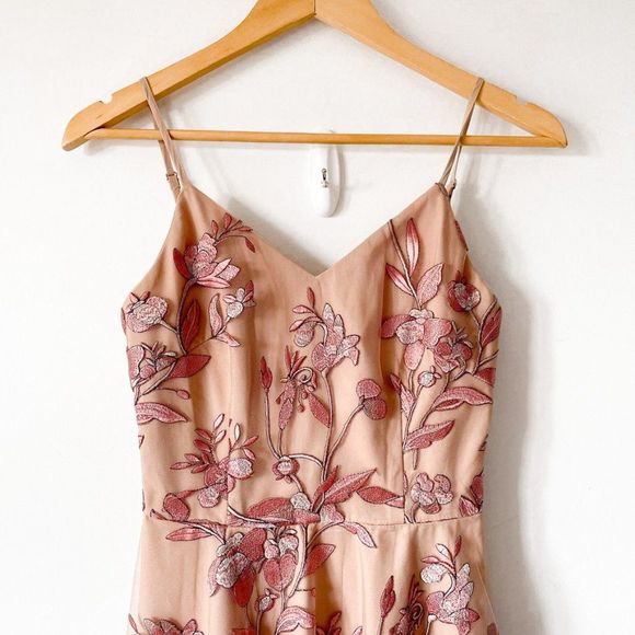 TWO SISTERS SASKIA HIGH LOW DRESS EMBROIDERY ROSE Sz XS/2 - Picture 11 of 16